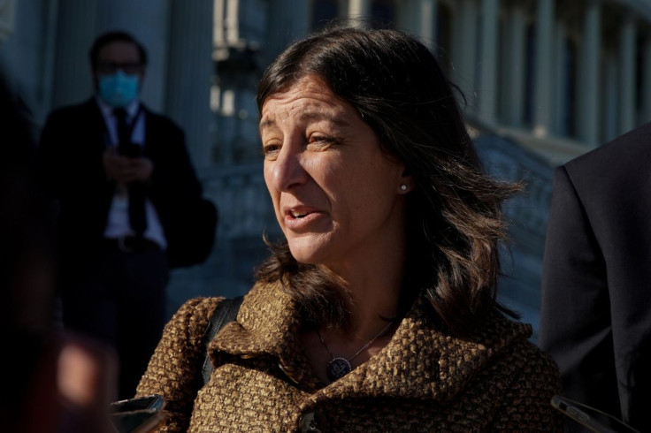 U.S. Representative Elaine Luria (D-VA) talks to reporters after the House voted to hold longtime Donald Trump ally Steve Bannon in contempt of Congress at the U.S. Capitol in Washington, U.S., October 21, 2021.