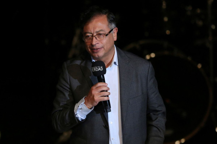 Colombian President-elect Gustavo Petro speaks during the presentation of the final report of the Truth Commission at the Jorge Eliecer Gaitan theater in Bogota, Colombia June 28, 2022.