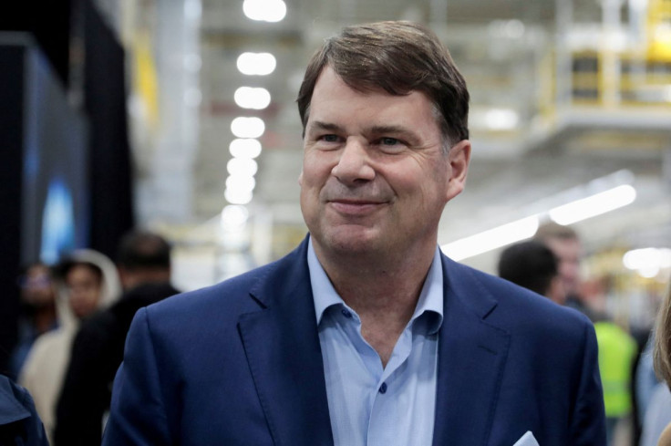 Ford CEO Jim Farley attends the official launch of the all-new Ford F-150 Lightning electric pickup truck at the Ford Rouge Electric Vehicle Center in Dearborn, Michigan, U.S. April 26, 2022. 