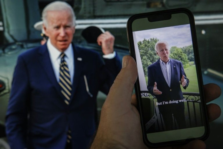 In a series of posts crafted to show he remains at the country's helm despite catching Covid-19, President Joe Biden tweeted a picture of himself working at his desk, and a video clip filmed on a White House balcony