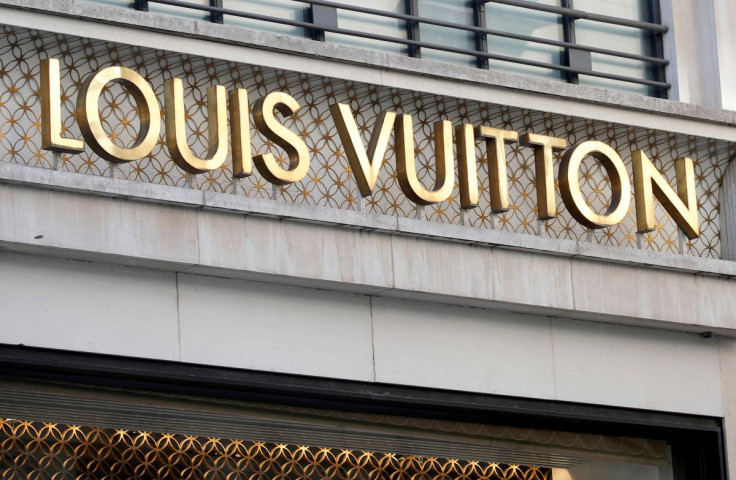 A Louis Vuitton logo is seen outside a store on the Champs-Elysees [n Paris, France, September 18, 2020. 