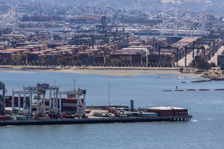 Shipping containers are seen at a terminal inside the Port of Oakland as truck drivers continue protesting against California's new law known as AB5, in Oakland, California, U.S., July 21, 2022. 