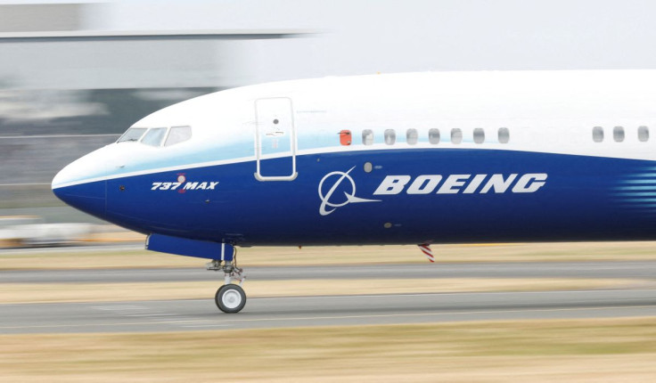 A Boeing 737 Max aircraft during a display at the Farnborough International Airshow, in Farnborough, Britain, July 20, 2022.  