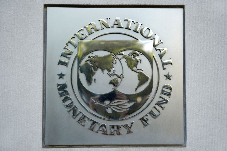 International Monetary Fund (IMF) logo is seen at the IMF headquarters building during the IMF/World Bank annual meetings in Washington, U.S., October 14, 2017. 