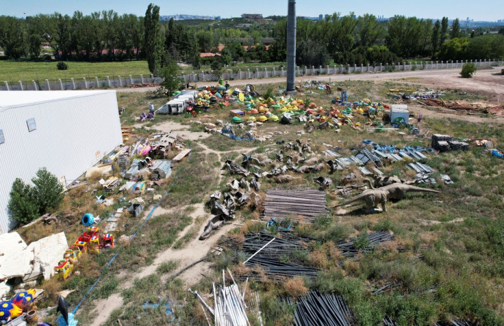 Abandoned dinosaur models and toys are seen at Ankapark theme park in Ankara, Turkey July 25, 2022.