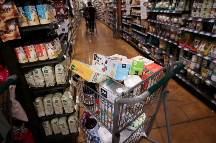 A shopping cart is seen in a supermarket as inflation affected consumer prices in Manhattan, New York City, U.S., June 10, 2022. 