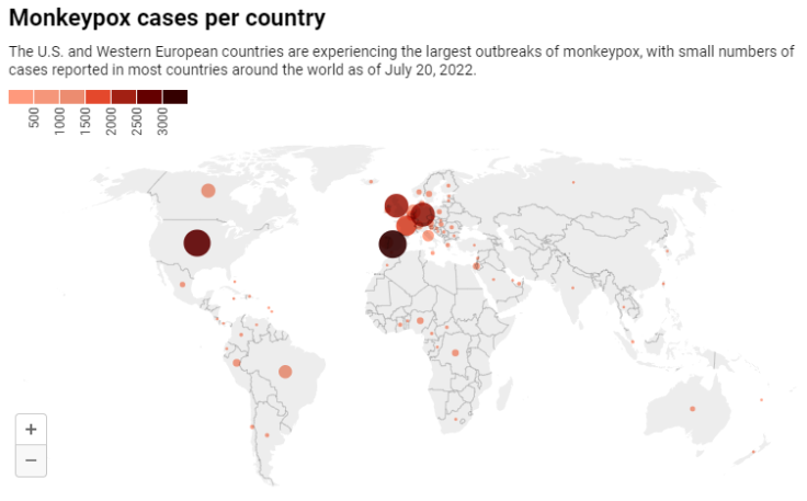 monkeypox cases per country -- The Conversation