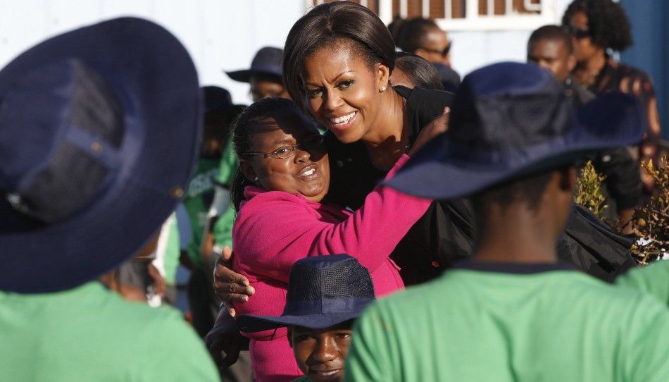 Michelle Obama hugging