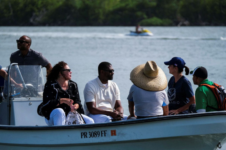 EPA Administrator Michael Regan visits the Laguna San Jose in San Juan, Puerto Rico, July 26, 2022.