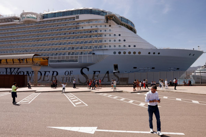 The 'Wonder of the Seas' cruise ship of the company Royal Caribbean, the worldâs largest cruise ship, is docked at a port in Malaga, Spain, April 30, 2022. 