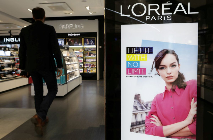 A cosmetic display of French cosmetics group L'Oreal is seen at a duty free shop at the Nice International Airport, in Nice, France, October 10, 2018.