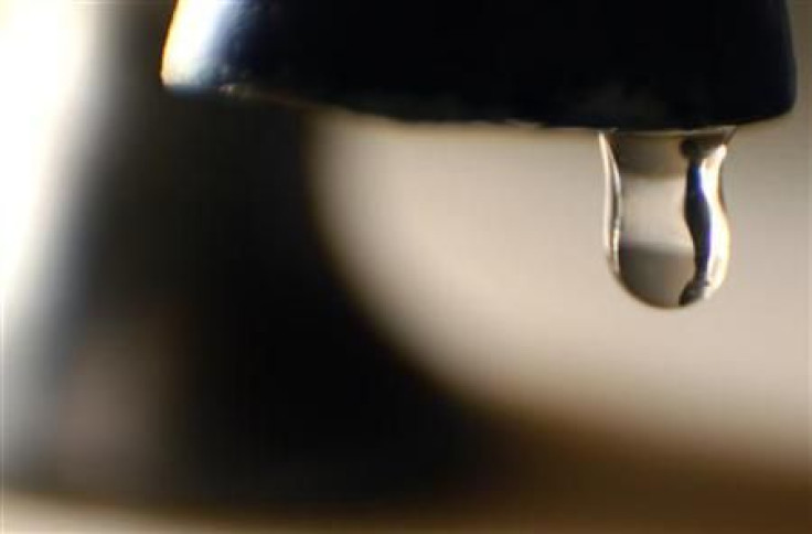 Water drips from a tap in London