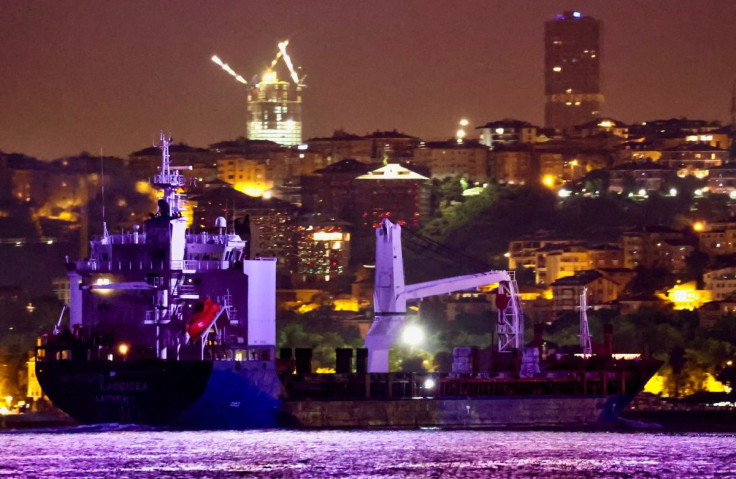 Syrian-flagged cargo ship Laodicea transits Bosphorus enroute to the Mediterranean Sea, in Istanbul, Turkey July 23, 2022. 