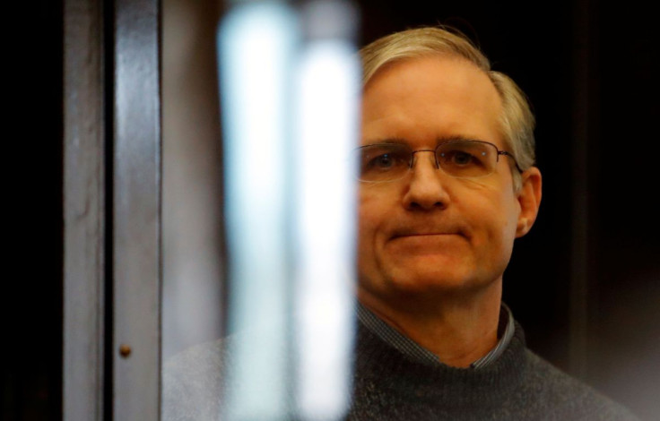 Former U.S. Marine Paul Whelan, who was detained and accused of espionage, stands inside a defendants' cage during his verdict hearing in Moscow, Russia June 15, 2020.