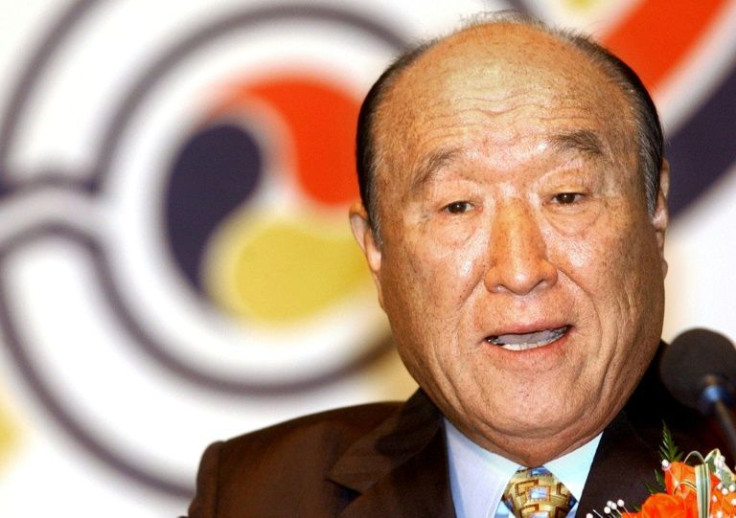 The Unification Church was founded by Reverend Sun Myung Moon, seen here in 2002