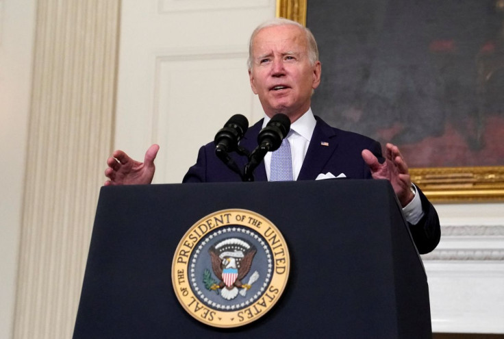 U.S. President Joe Biden gestures as he delivers remarks on the Inflation Reduction Act of 2022 at the White House in Washington, U.S., July 28, 2022. 