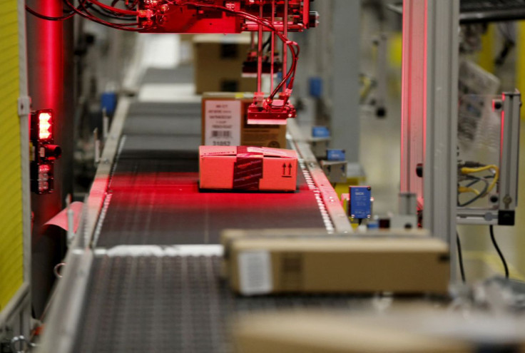 Packaged products are scanned at an Amazon Fulfilment Center in Tracy, California, August 3, 2015. 