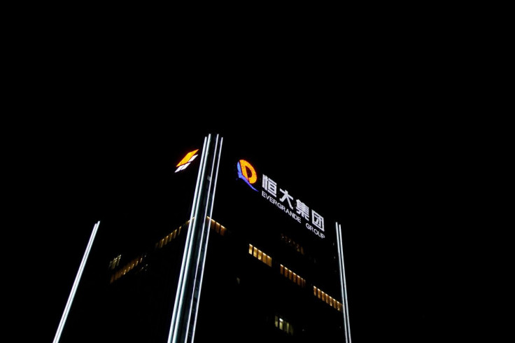 An exterior view of the headquarters of China Evergrande Group in Shenzhen, Guangdong province, China, Sept. 29, 2021.