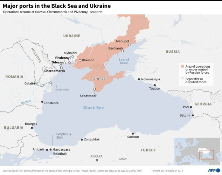 Major ports in the Black Sea and Ukraine