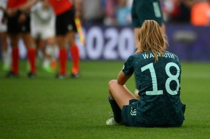 All over: Germany striker Tabea Wassmuth