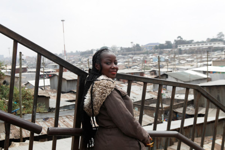 Elizabeth Waithera who was vying for a Member of County Assembly (MCA) seat in Mlango Kubwa ward and was attacked while on her campaign tour poses for a photograph after an interview with Reuters in the Mathare slums Nairobi, Kenya. July 28, 2022.