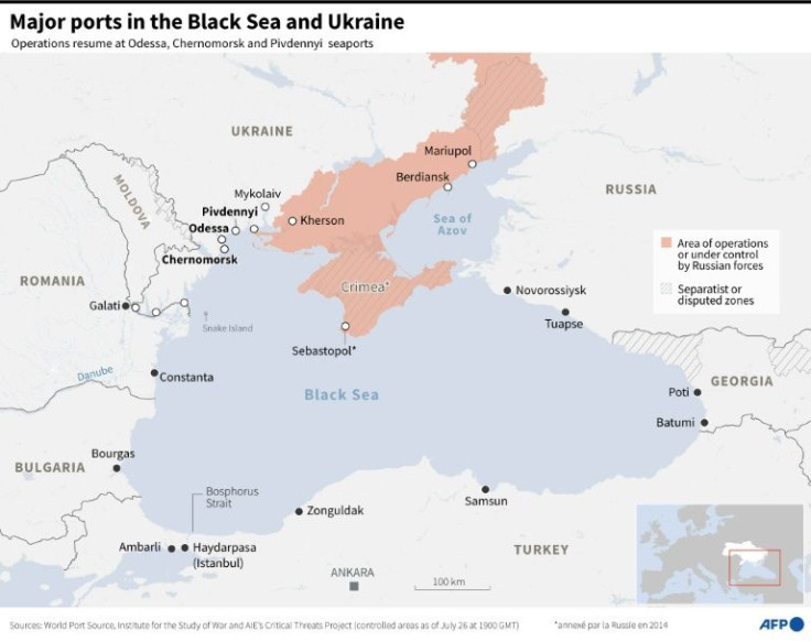 Main ports in the Black Sea region