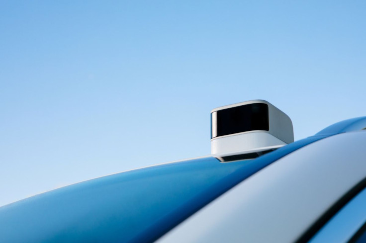 Sensor is seen on a vehicle at Aeva Inc, a Mountain View, California-based startup that makes lidar sensors to help self-driving vehicles see the road in an undated handout photo provided September 4, 2020. Courtesy of Aeva Inc/Handout via REUTERS
