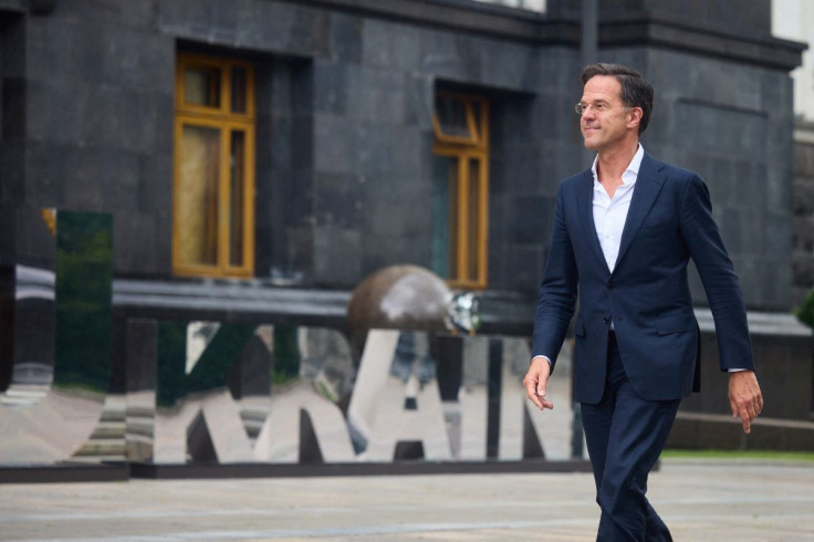 Dutch Prime Minister Mark Rutte arrives for a meeting with Ukraine's President Volodymyr Zelenskiy, as Russia's attack on Ukraine continues, in Kyiv, Ukraine July 11, 2022. Ukrainian Presidential Press Service/Handout via REUTERS 