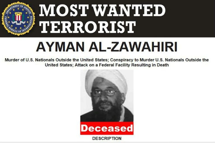 The Federal Bureau of Investigation changed its description of Ayman al-Zawahiri to 'deceased' after he was killed in a US drone strike