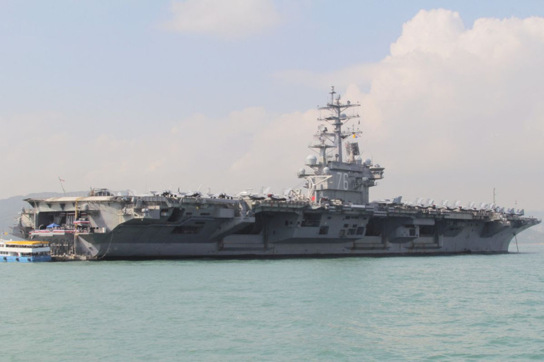 U.S. Navy aircraft carrier USS Ronald Reagan is seen during its visit to Hong Kong, China November 21, 2018. 