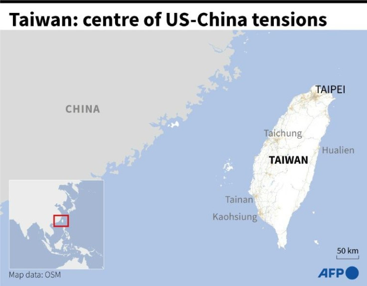 Map of the island of Taiwan, at the centre of US-China tensions