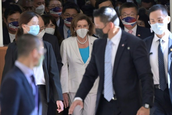 Mengunjungi Ketua DPR AS Nancy Pelosi tiba di Parlemen di Taipei, Taiwan