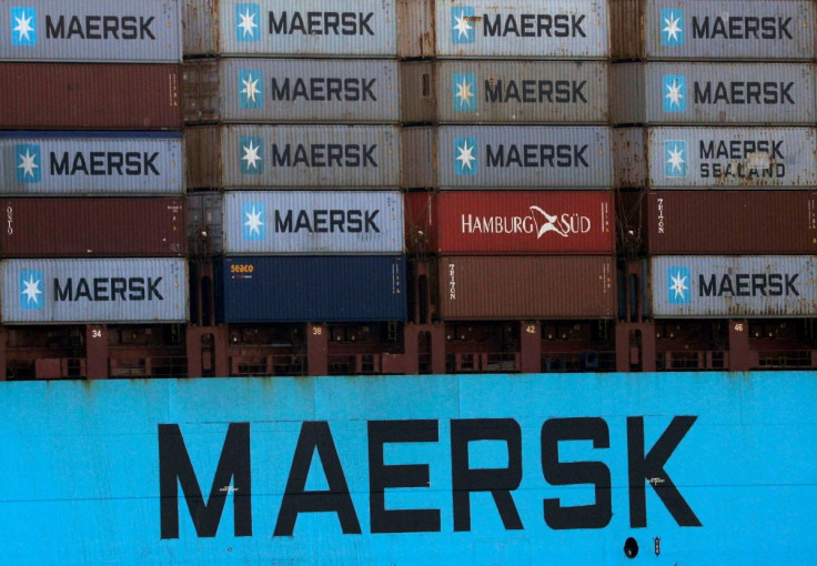 Shipping containers are transported on a Maersk Line vessel through the Suez Canal in Ismailia, Egypt July 7, 2021. Picture taken July 7, 2021.