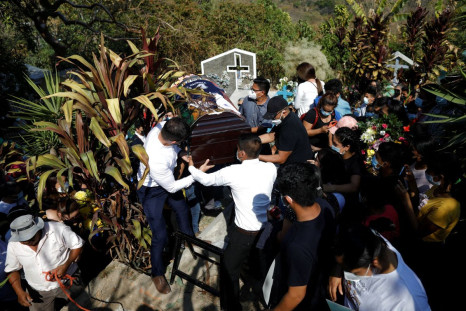 Friends and family participate in the funeral of Cristian Mejia, a young man who was reported missing on January 10, 2022 and whose body was recovered from a clandestine grave where, according to authorities, he was buried by gang members, in Monte San Ju