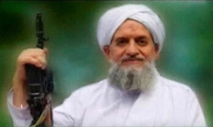 A photo of Al Qaeda's new leader, Egyptian Ayman al-Zawahiri, is seen in this still image taken from a video released on September 12, 2011.  SITE Monitoring Service/Handout via REUTERS TV/   THIS IMAGE HAS BEEN SUPPLIED BY A THIRD PARTY.//File Photo