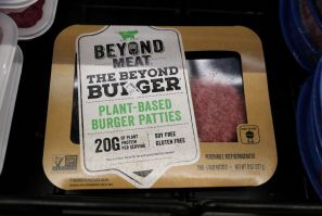 A Beyond Meat Burger is seen on display at a store in Port Washington, New York, U.S., June 3, 2019. Picture taken June 3, 2019. 