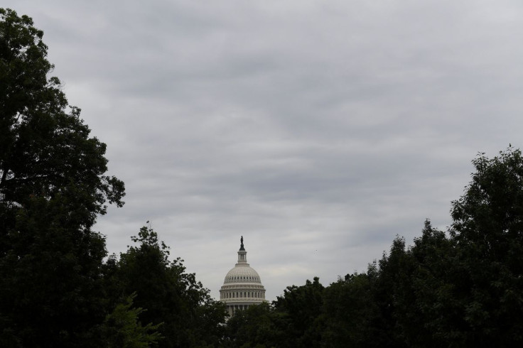 A general view of the sky above the United States Capitol dome in Washington, U.S., June 21, 2022. 