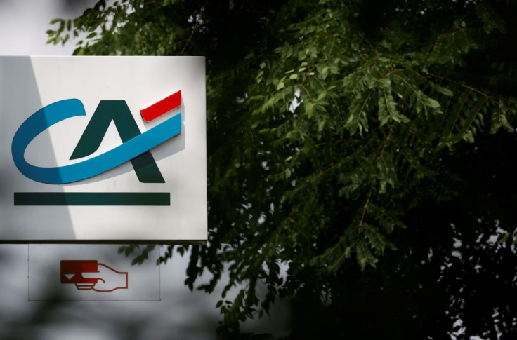 A Credit Agricole logo is seen outside a bank office in Reze, near Nantes, France, June 20, 2022. 