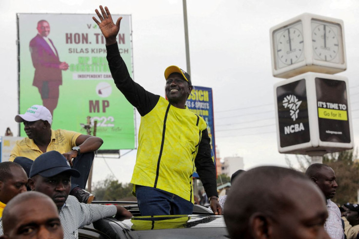 Kenya's Deputy President and presidential candidate William Ruto attends an election rally in Eldoret, Kenya August 1, 2022. 