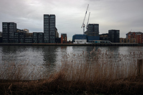 A general view of apartments under construction near Wandsworth Bridge in London, Britain,  January 10, 2022.    