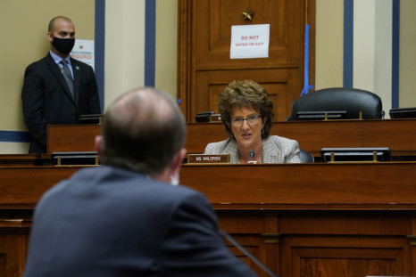 Rep. Jackie Walorski (R-IN) speaks as U.S. Secretary of Health and Human Services Alex Azar testifies to the House Select Subcommittee on the coronavirus disease (COVID-19) crisis, on Capitol Hill in Washington, U.S., October 2, 2020. J. Scott Applewhite/