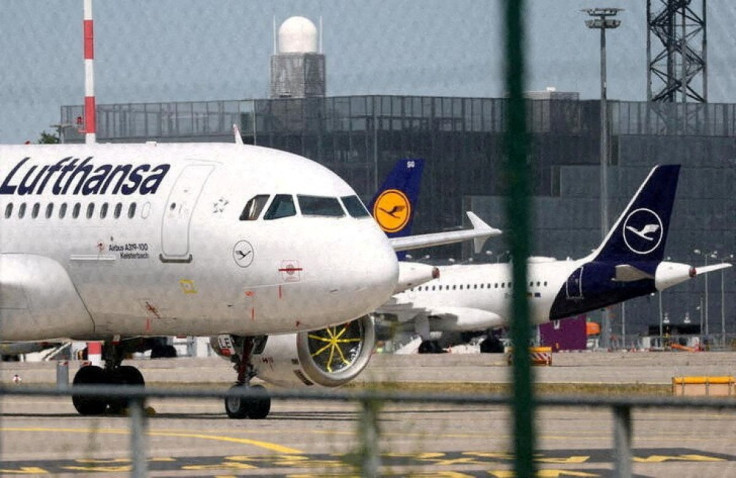 Planes of German air carrier Lufthansa are parked at Frankfurt airport in Frankfurt, Germany, June 2, 2020.