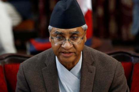 Nepalese Prime Minister Sher Bahadur Deuba announces his resignation in Kathmandu, Nepal February 15, 2018. 