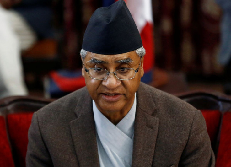 Nepalese Prime Minister Sher Bahadur Deuba announces his resignation in Kathmandu, Nepal February 15, 2018. 