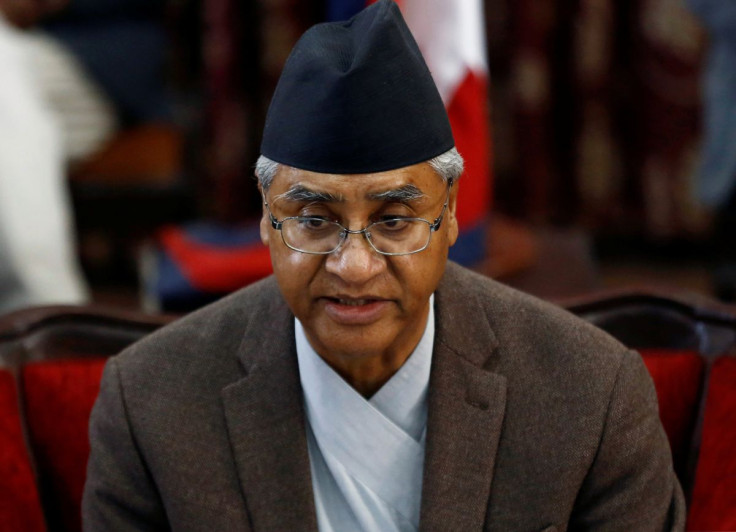 Nepalese Prime Minister Sher Bahadur Deuba announces his resignation in Kathmandu, Nepal February 15, 2018.
