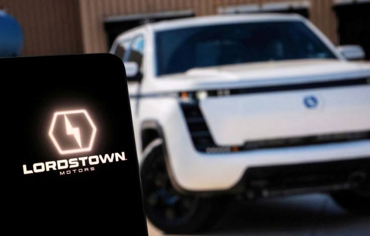 Lordstown's logo is pictured on a smartphone in this illustration taken, December 4, 2021. 