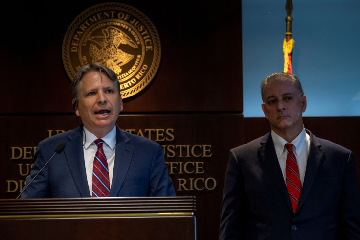 Corey Amundson, Chief of U.S. DOJ Public Integrity Section speaks at a news conference as the Federal Bureau of Investigation (FBI) announced the arrest of former Puerto Rico Governor Wanda Vazquez on corruption charges in San Juan, Puerto Rico August 4, 