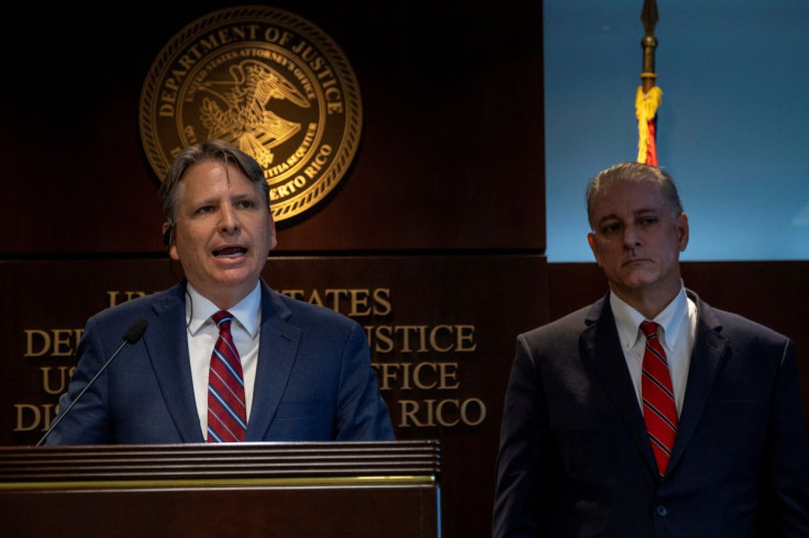 Corey Amundson, Chief of U.S. DOJ Public Integrity Section speaks at a news conference as the Federal Bureau of Investigation (FBI) announced the arrest of former Puerto Rico Governor Wanda Vazquez on corruption charges in San Juan, Puerto Rico August 4,