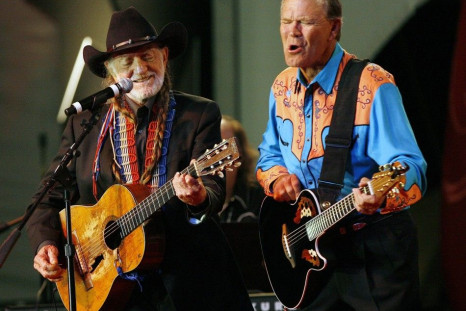 Willie Nelson and Glen Campbell perform on stage at the 20th Autry National Center gala at the Gene Autry Western Heritage museum in Los Angeles