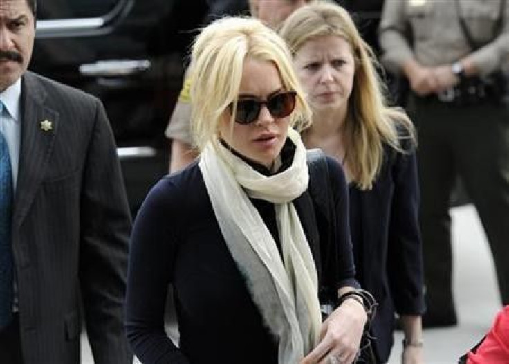 Lindsay Lohan arrives for a hearing at the Airport Branch Courthouse in Los Angeles April 22, 2011.